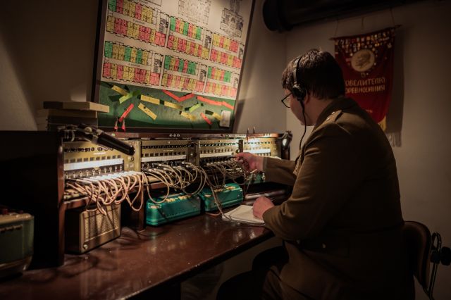 Die Abhöranlage im Cold War Museum Prag im Keller des Hotel Jalta.